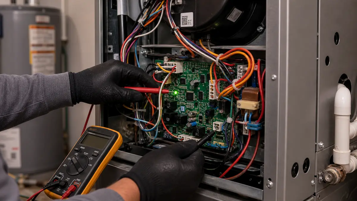 Mitsubishi wired controller showing a U6 fault code in an Arcadia home