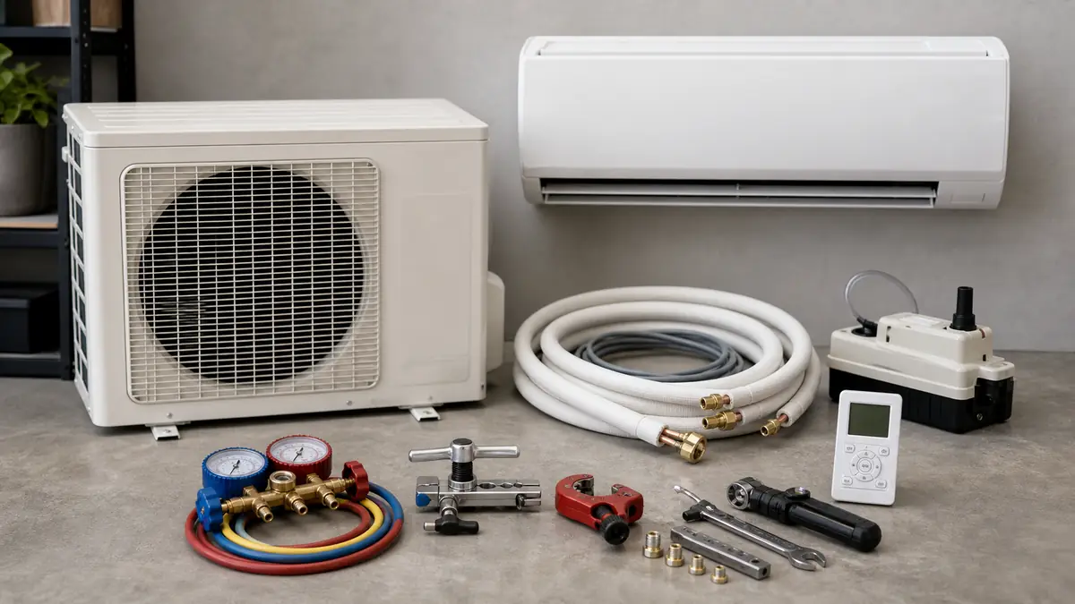Diagram of Mitsubishi Electric HVAC services offered across Arcadia, CA